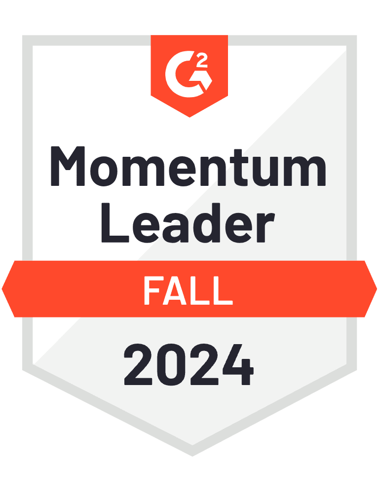 Award badge for G2 Momentum Leader in EHS Software for Fall 2024