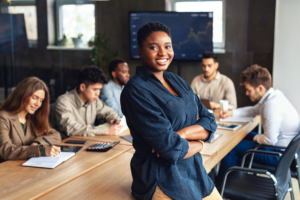 professional HR meeting with a diverse group of professionals
